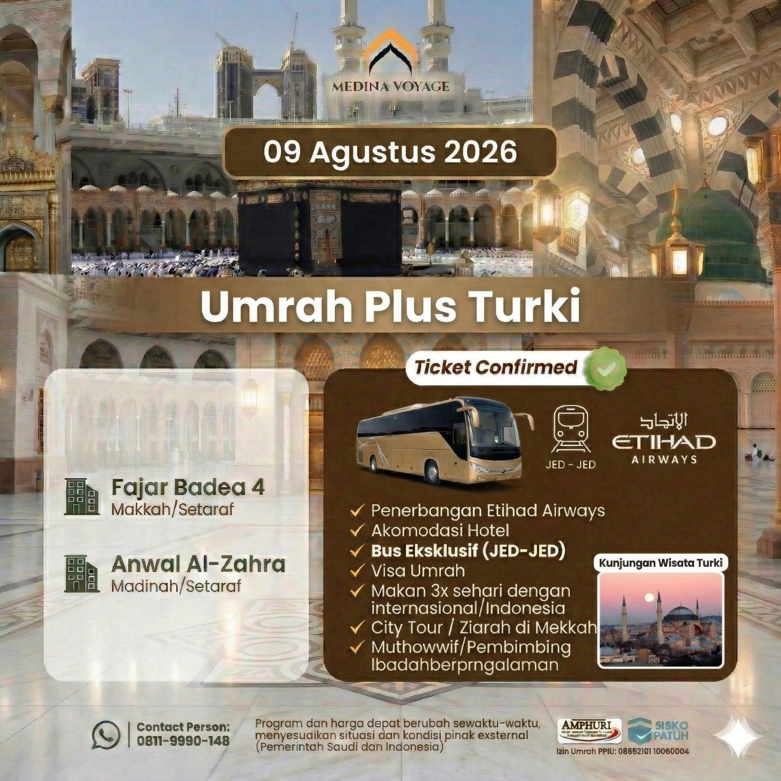 Umrah 10 Hari + Turkey